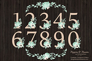 Mint Floral Numbers With Vectors, an Illustration by Amanda Ilkov (Thumbnail 2 of 5)