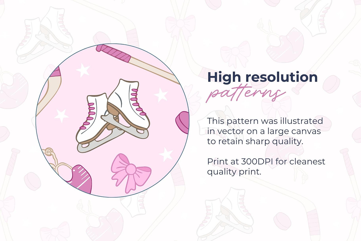 Pink Ice Hockey Seamless Pattern, a Pattern Graphic by Fern & Quill (Photo 3 of 6)