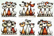 Whimsical Christmas Dogs Clipart, an Illustration by Creative Art (Thumbnail 2 of 11)