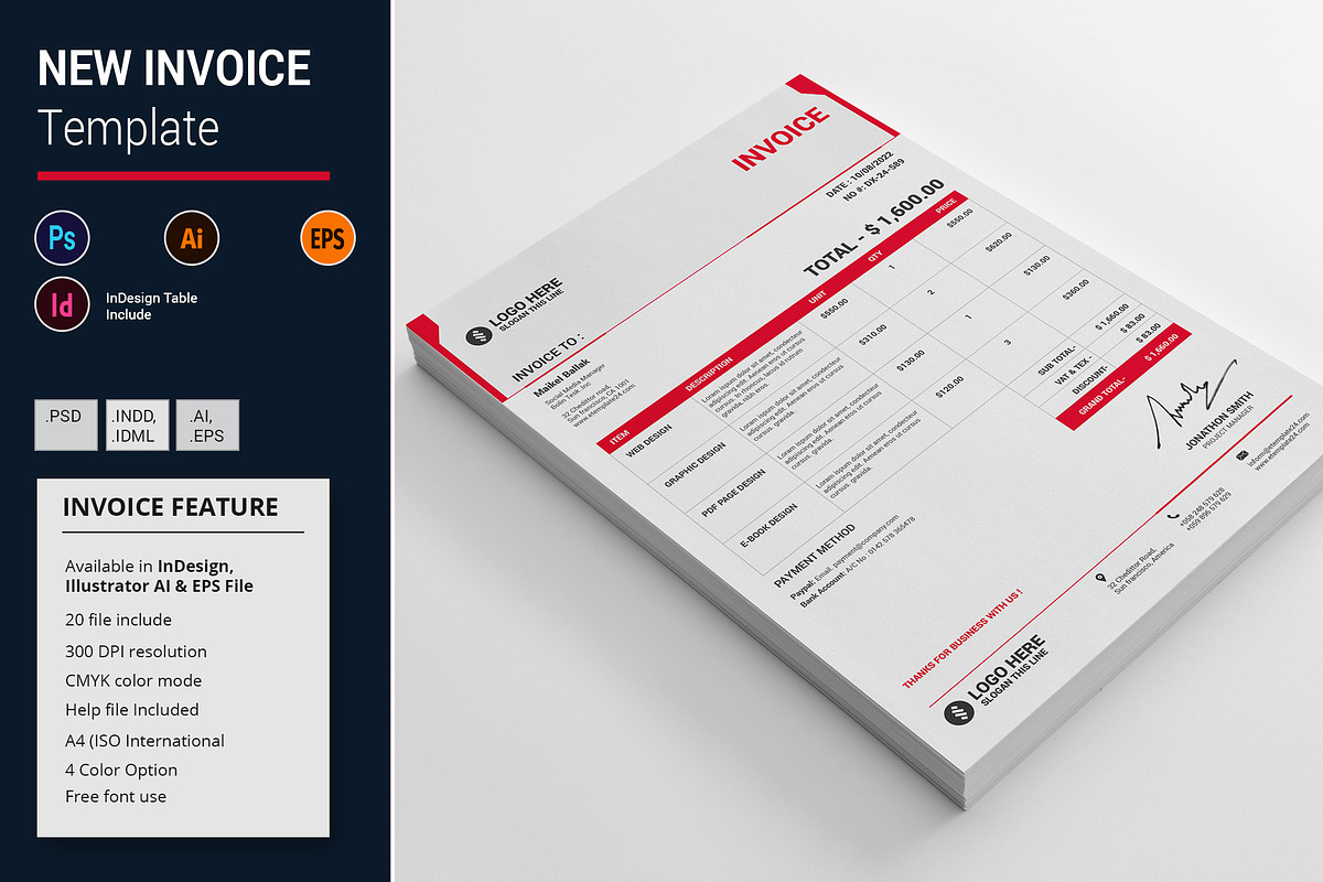 Invoice Template Vol-2, a Print Template by alimran24 (Photo 2 of 11)