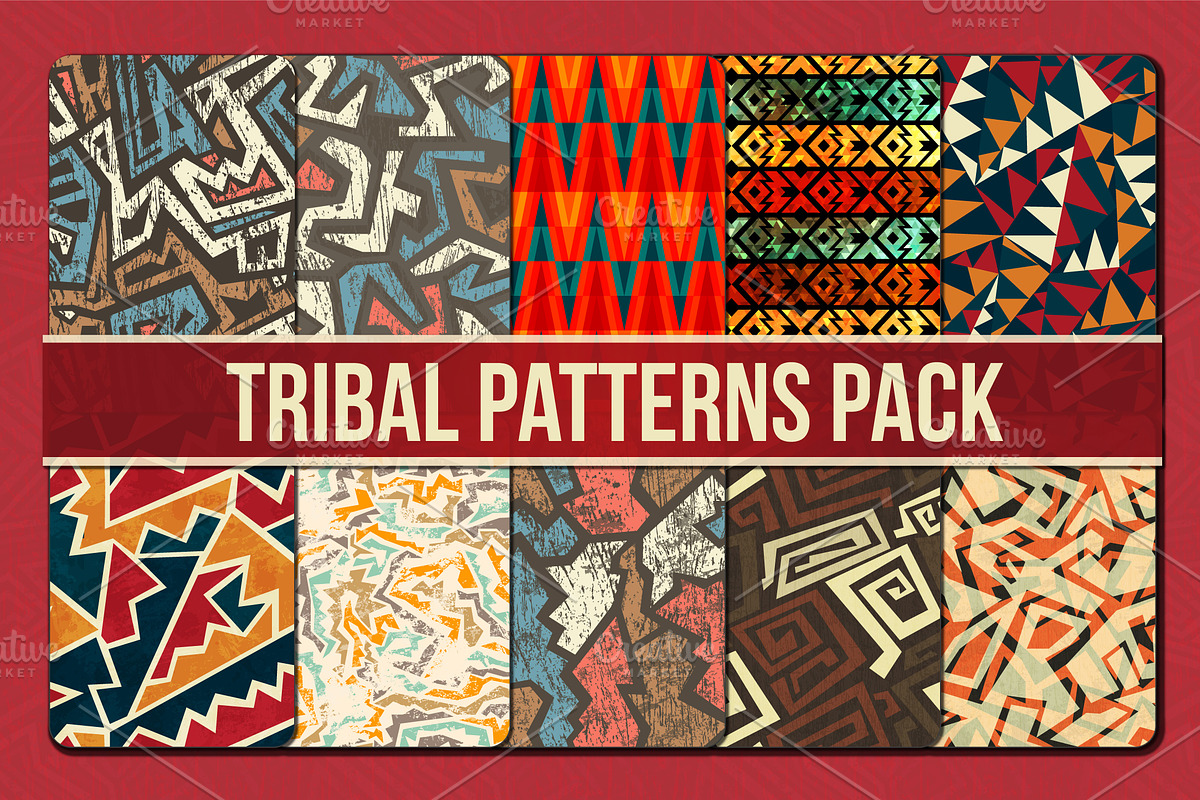 Tribal Patterns Pack, a Pattern Graphic by Gudiny (Photo 1 of 10)