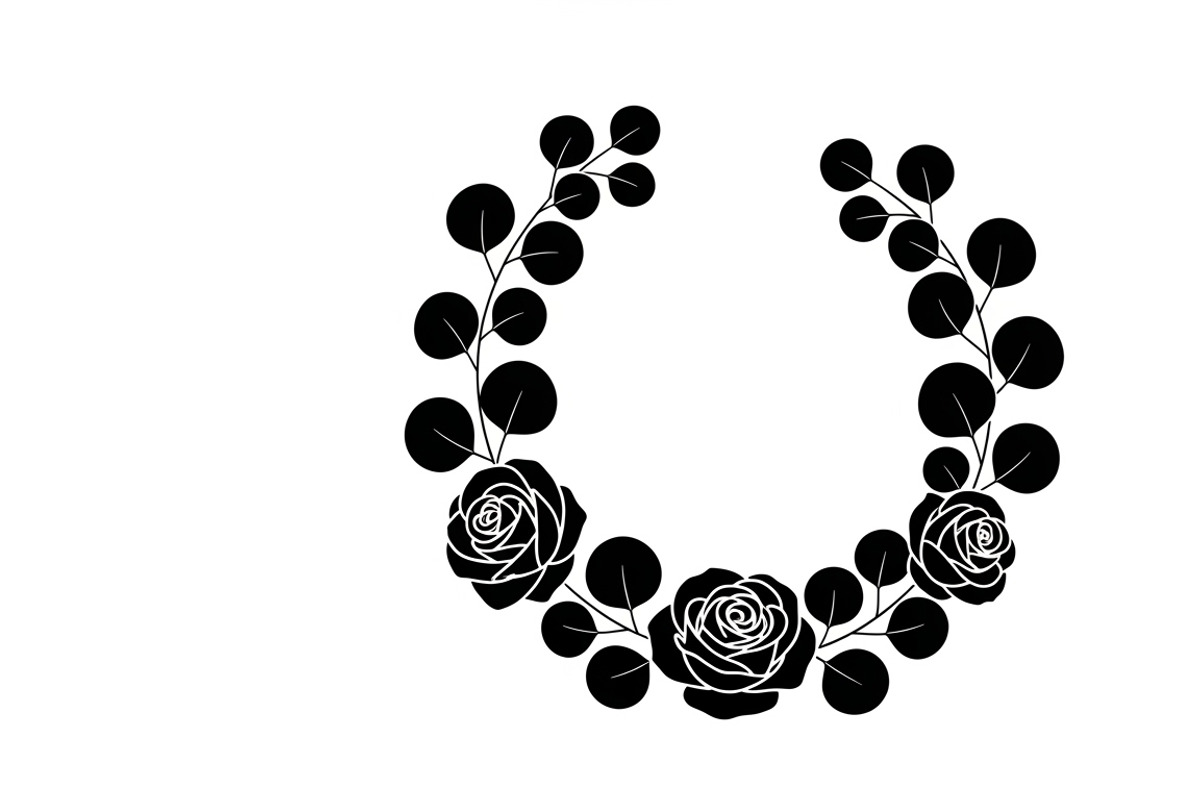 Elegant floral wreath silhouette, an Illustration by Amazin_art (Photo 34 of 41)