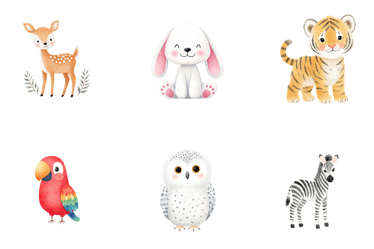Cute animal clipart, a Seasonal Illustration by CreationArt (Photo 4 of 4)