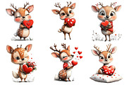 Valentine Cute Deer Clipart, an Illustration by Dream Creation (Thumbnail 5 of 6)