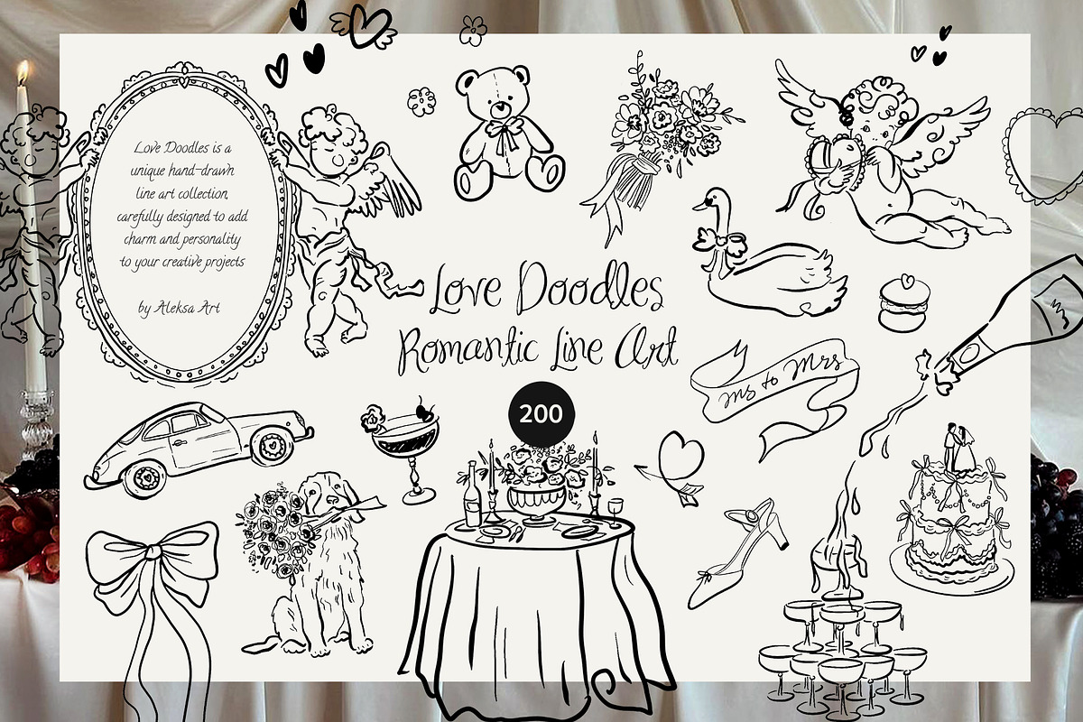 Hand-Drawn Love Doodles, an Object Graphic by AleksaArt (Photo 1 of 15)