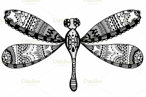 Vector Stylized Dragonfly