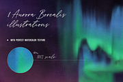 Aurora Borealis-Watercolor overlays, a Texture Illustration by ❤️ KiraSolly (Thumbnail 2 of 7)