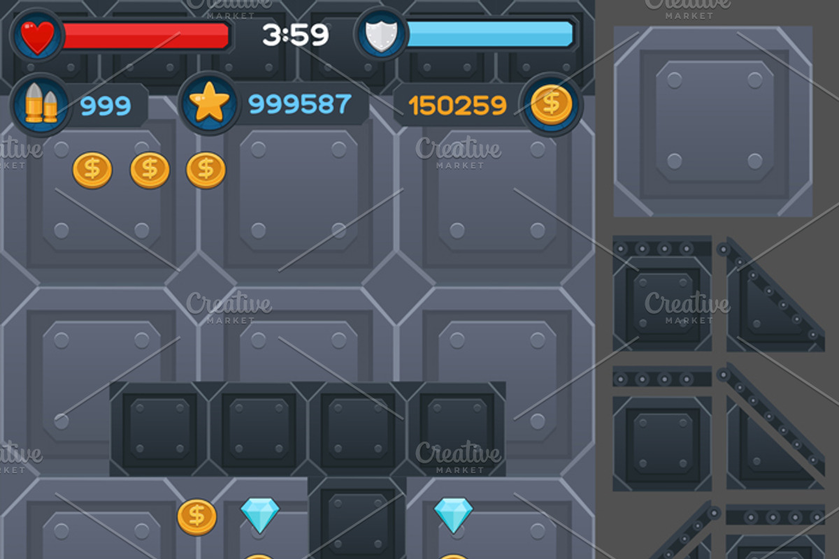 Space Game GUI Pack, an Illustration by Saranai Store (Photo 6 of 10)