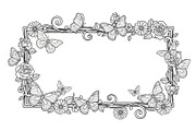 Butterfly Floral Frame SVG Bundle, an Illustration by Creativeshirt (Thumbnail 6 of 31)