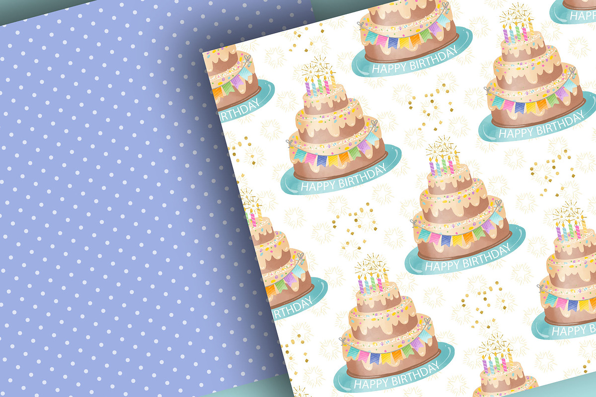 Birthday Party digital papers, a Pattern Graphic by designloverstudio (Photo 2 of 7)