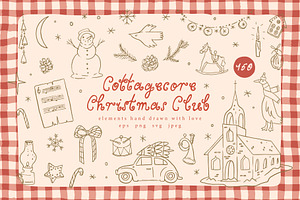 Cottagecore Christmas Club clip art, an Object Graphic by Cute Atelier