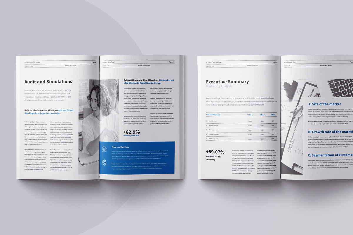 White Paper | Canva, Word, PPTX, IND, a Brochure Template by ArtisticLand (Photo 5 of 9)