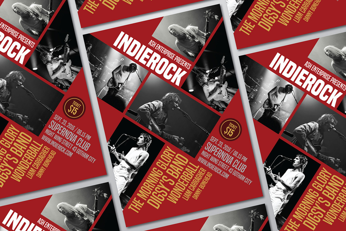 Indie Rock Live Music Vol. 3 Flyer, a Flyer Template by ashenterprise (Photo 2 of 2)