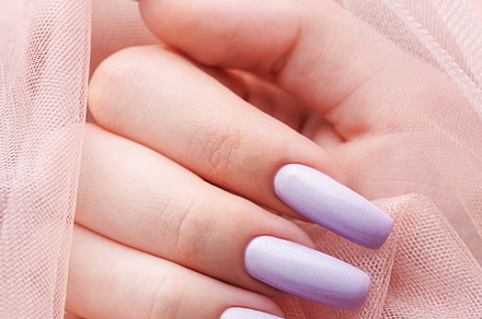 Girl's hands with a soft purple manicure., a Beauty & Fashion Photo by Olena Rudo