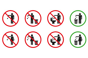 Please No Flush Litter in Toilet, an Object Illustration by Vector Creator
