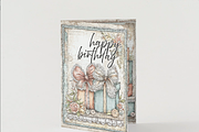Vintage Customizable Birthday Card, a Card Template by Gingerly Brazen Designs (Thumbnail 2 of 5)