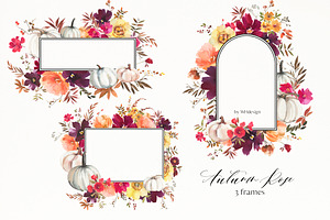 Autumn Flowers Pumpkins Clipart