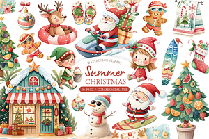 Tropical Christmas Graphics Set, a Seasonal Illustration by MockupWizard