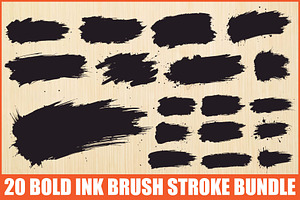 Black Brush Stroke Bundle, an Illustration by Gaye Art