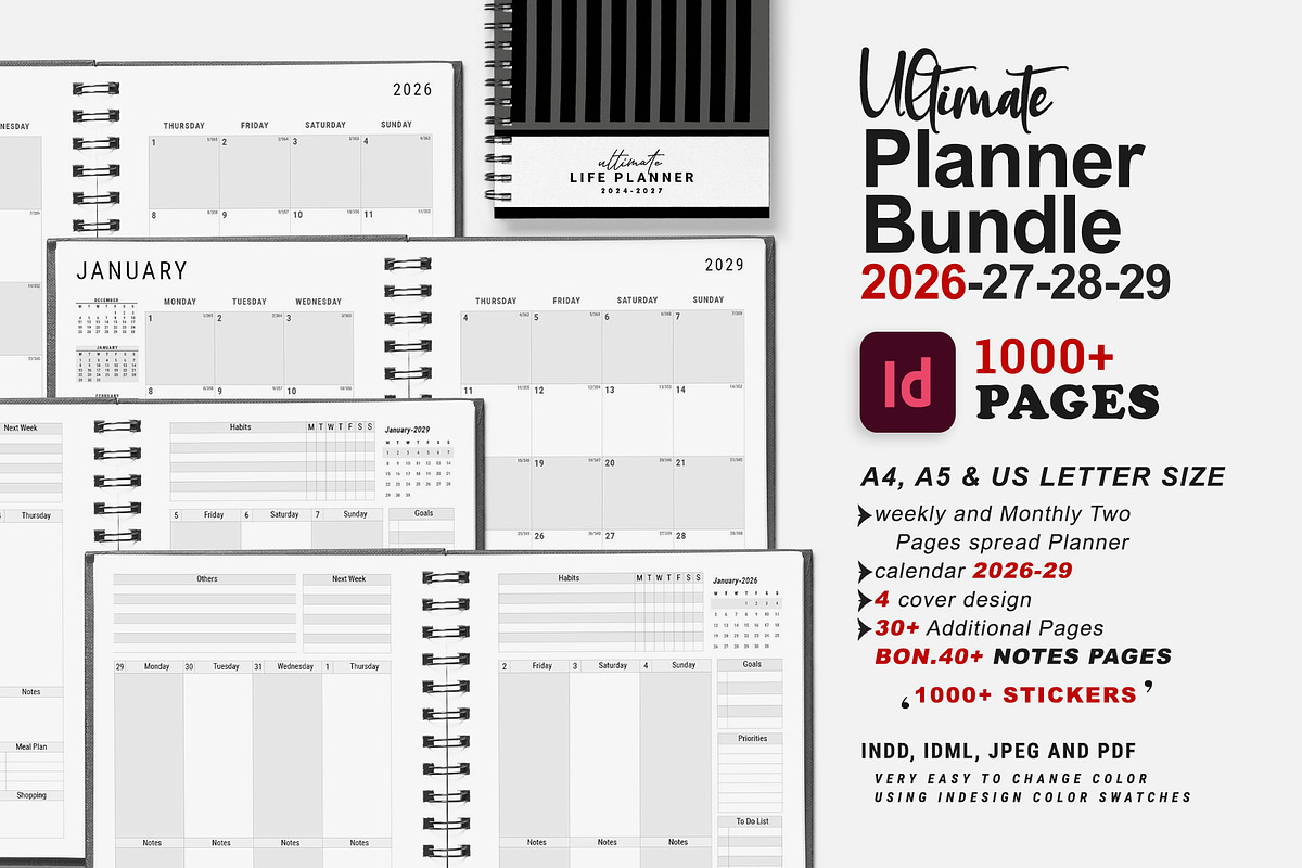 2026-2027-2028-2029 Ultimate Planner, a Stationery Template by MNT-Creator (Photo 1 of 11)