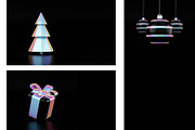 Holographic Christmas 3D Set, a Decorative Illustration by Lunarts Studio (Thumbnail 2 of 8)