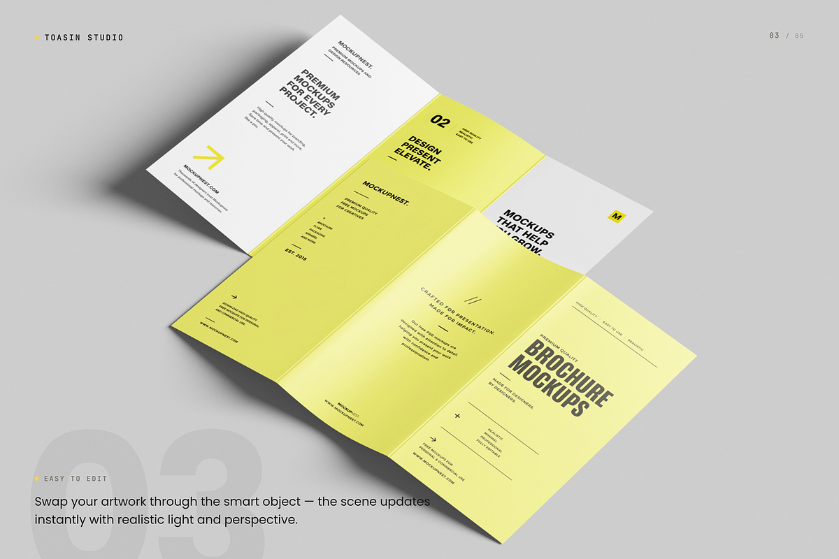 A4 Trifold Flyer Mockup, an Advertising Mockup by Toasin Studio (Photo 3 of 5)