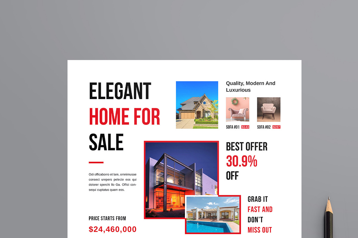 Home For Sale Flyer Template, a Flyer Template by MightyDesign (Photo 2 of 8)