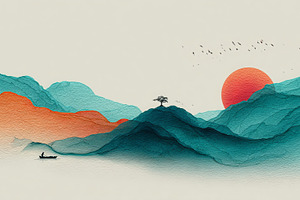 Ink Landscape Wall Art, a Photo by Design Store