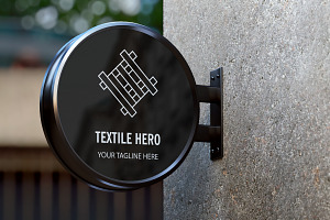 TEXTILE HERO Flat Logo Design