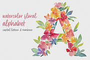 Watercolor Floral Alphabet, an Object Graphic by DesignRocket (Thumbnail 1 of 8)