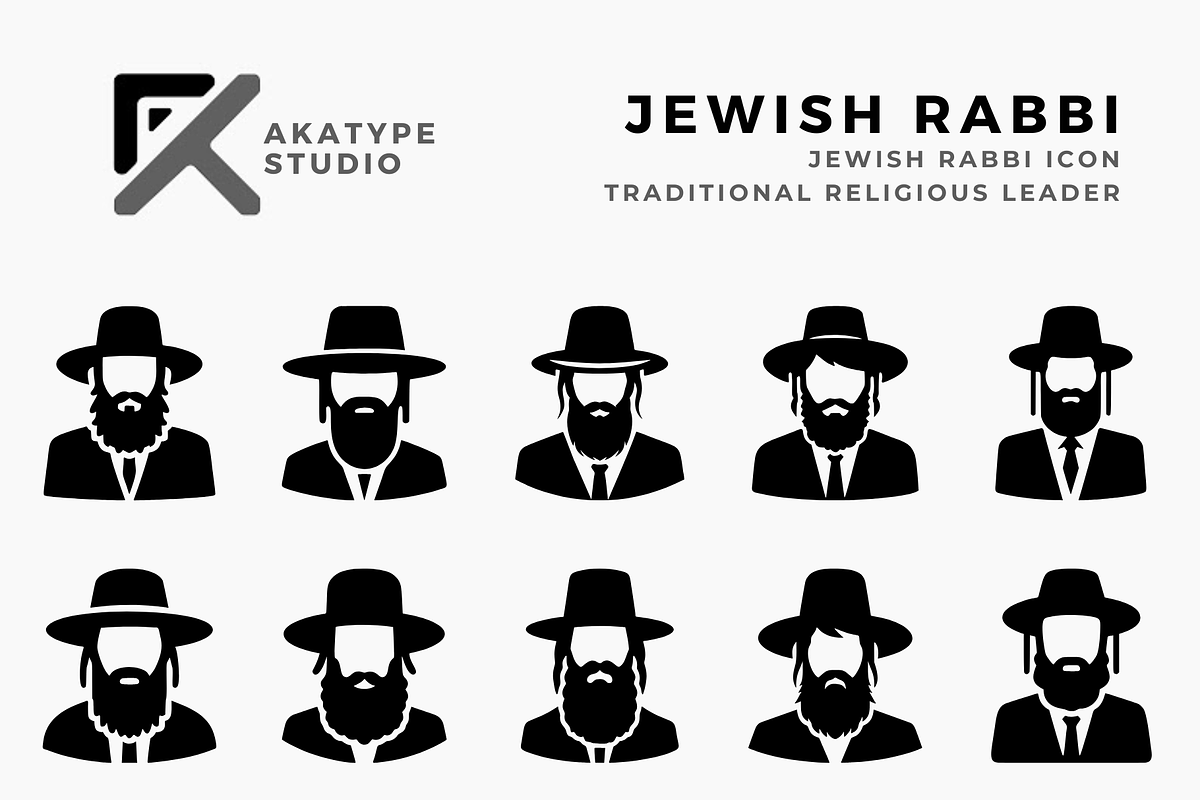 Jewish Rabbi Icon Vector, a Solid Icon by Akatype Studio (Photo 1 of 3)