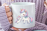 Mom and Baby Unicorn Sublima Clipart, a Seasonal Illustration by Rose Art (Thumbnail 5 of 6)