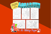 Aquarium Coloring Pages, an Education Illustration by Cozy Cat Design (Thumbnail 1 of 7)