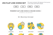 292 Flat Line Icons Pack, an Icon by Illustrato (Thumbnail 5 of 6)