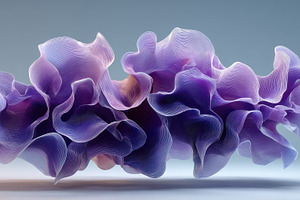 Abstract Purple Wave Form Digital Ar, a Photo by Pixeness Studio