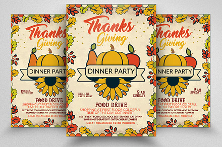 Thanks Giving Party Flyer Template, a Poster Template by Design Up