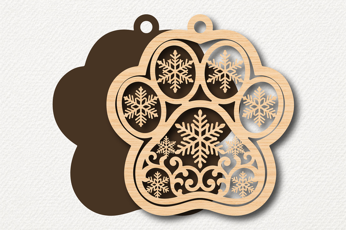 Christmas Paw Print Snowflake, a Work Illustration by Digital Artistic99 (Photo 2 of 4)