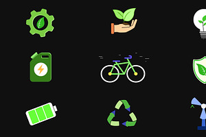 Eco Energy Icons | Motion Graphics, a Graphic by FlashFXbox