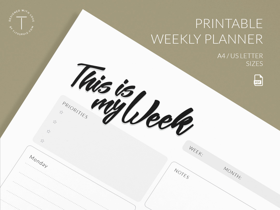 Printable Weekly Planner | Creative Market