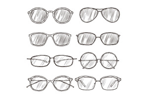 Sketch Sunglasses. Hand Drawn