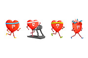 Cartoon running heart characters, a Healthcare Illustration by Vector Tradition (Thumbnail 2 of 3)