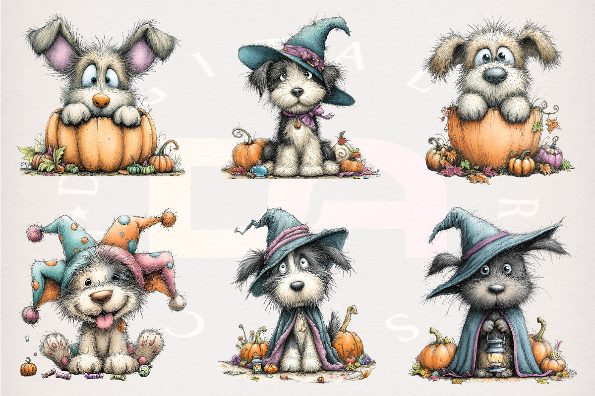 Whimsical Halloween Dog Clipart, a Transportation Illustration by Digital Artistic99 (Photo 3 of 7)