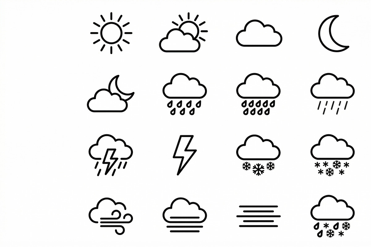 Outline Weather Icon Set, an Outline Icon by adenpinkstore (Photo 6 of 9)