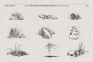 Sketches Featuring Grass And Rocks