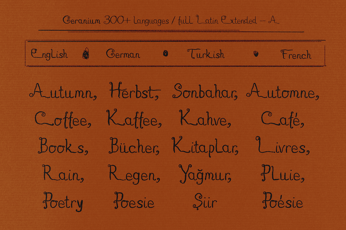 Geranium - Whimsical Hand‑Drawn Font, a Handwritten Font by Lilithcollageart (Photo 7 of 9)