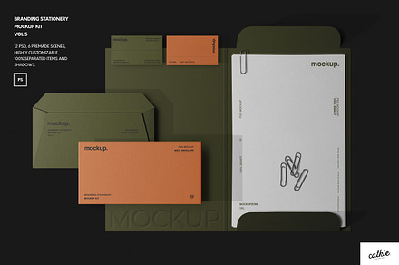 Branding Mockup Stationery Kit VOL 5, a Pens & Pencil Mockup by Catkie - Digital Art