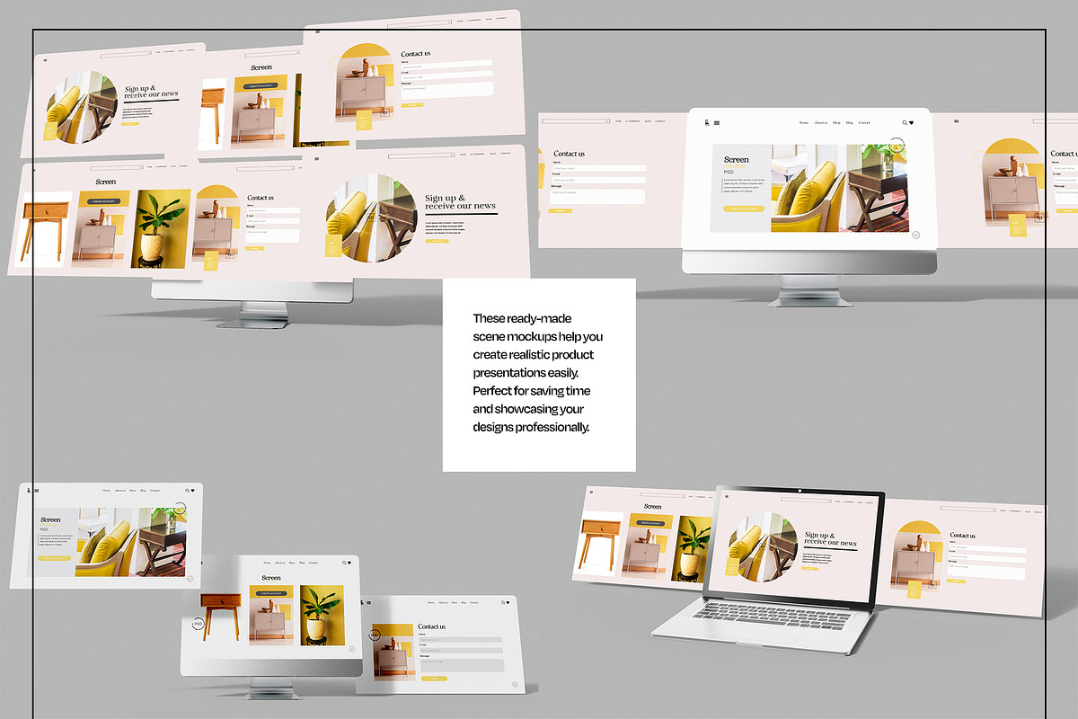 Laptop & Phone Screen Mockup Bundle, a Mac Mockup by Mego-studio (Photo 5 of 11)