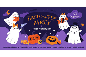 Kids Halloween party. Happy, an Object Illustration by YummyBuum