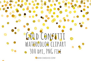 Watercolor Clipart, Gold, a Decorative Illustration by swiejko