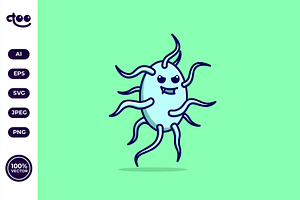 Simple Salmonella cartoon vector, a Healthcare Illustration by Satisfactoons